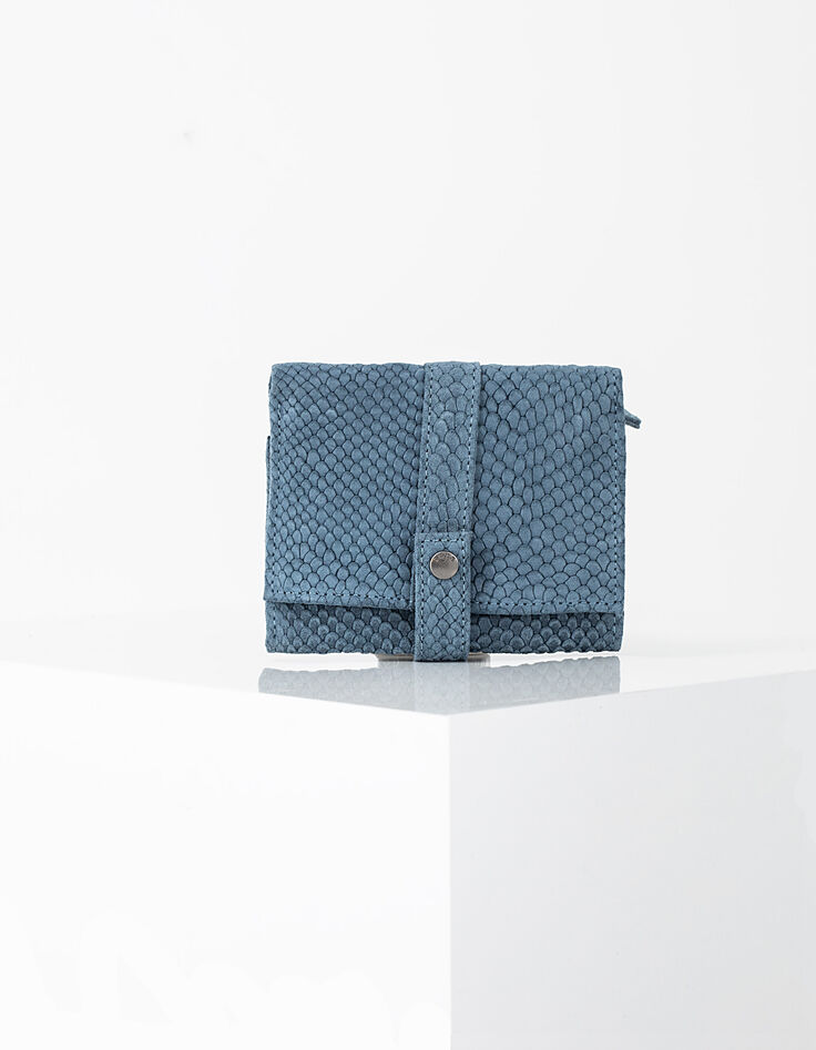 The Trader black snakeskin- effect leather wallet-1