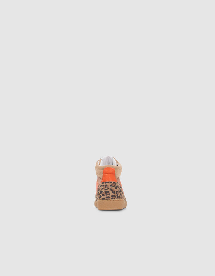 Damensneakers aus Mischleder in Beige und Orange-3 Damensneakers aus Mischleder in Beige und Orange-3
