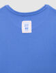 Blauwe T-shirtjurk biokatoen meisjes-8