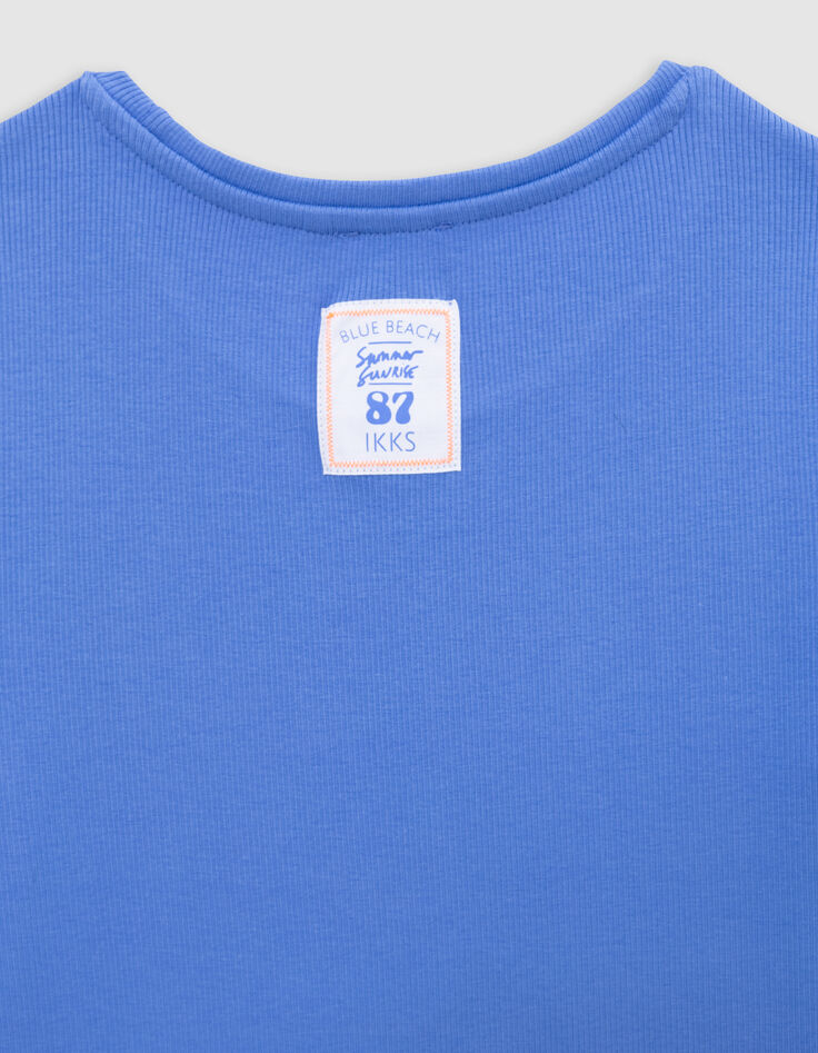 Blauwe T-shirtjurk biokatoen meisjes-8