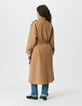 Manteau long camel lainage esprit trench Femme-3
