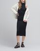 Vestido de mujer de malla negra de l&uacute;rex escote americano-1