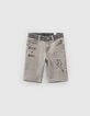 Jeansbermuda bleach grey biokatoen geborduurd jongens -1