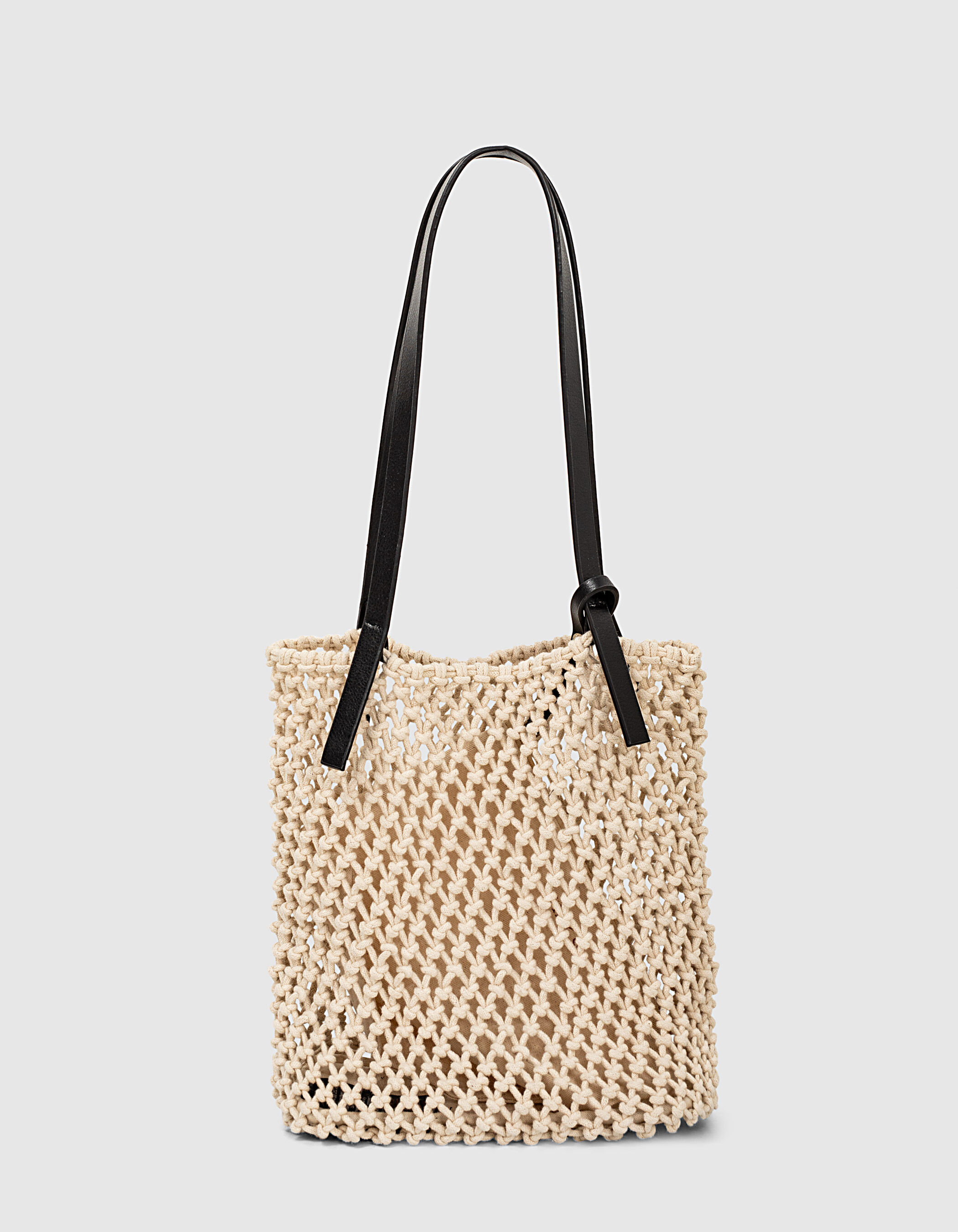 Women s off white string tote bag