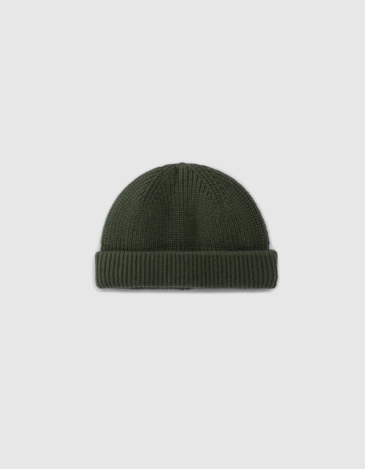 Kaki muts ribtricot Heren-3