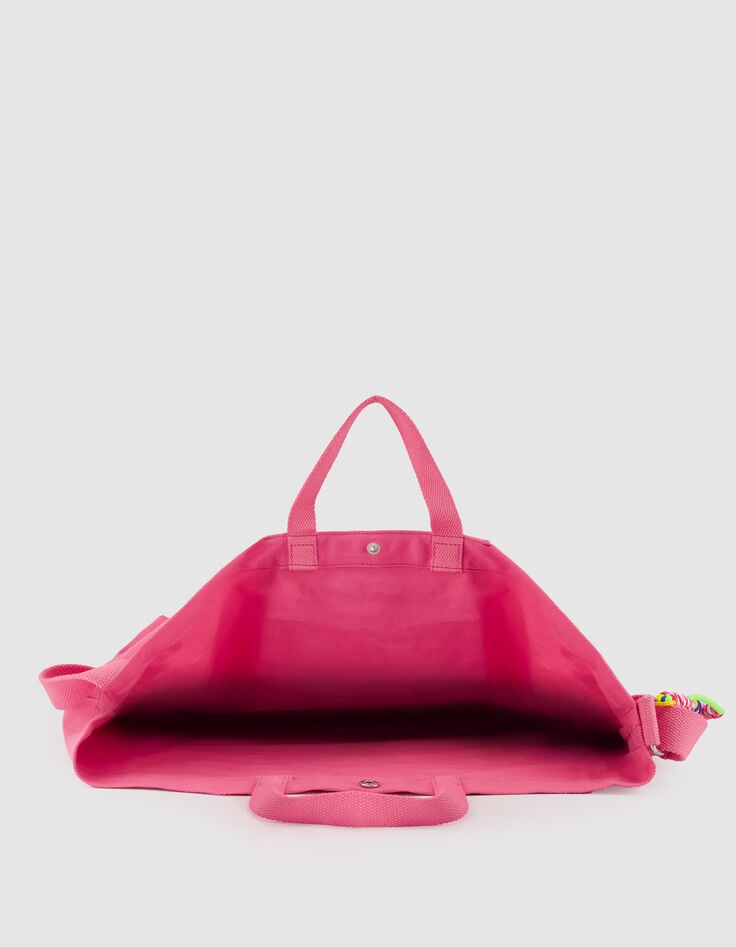 Sac totebag rose toile broderie Femme-6