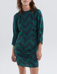 Women’s navy geometric print dress-2