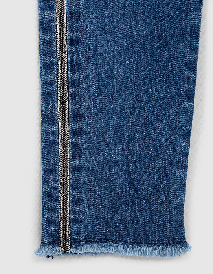 Jean skinny stone blue à bandes latérales fille-4