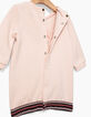 Robe-sweat rose à relief tête de mort bébé fille-5