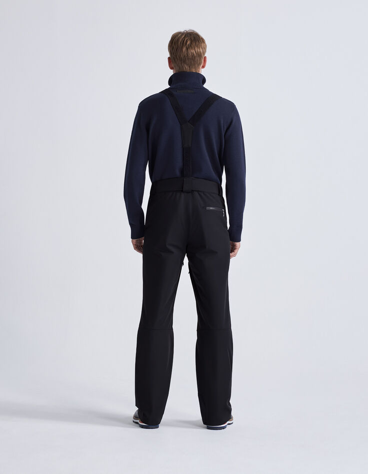 Men's black IKKS x DUVILLARD ski trousers with braces-4