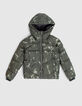 Boys’ khaki tie-dye hooded padded jacket-1