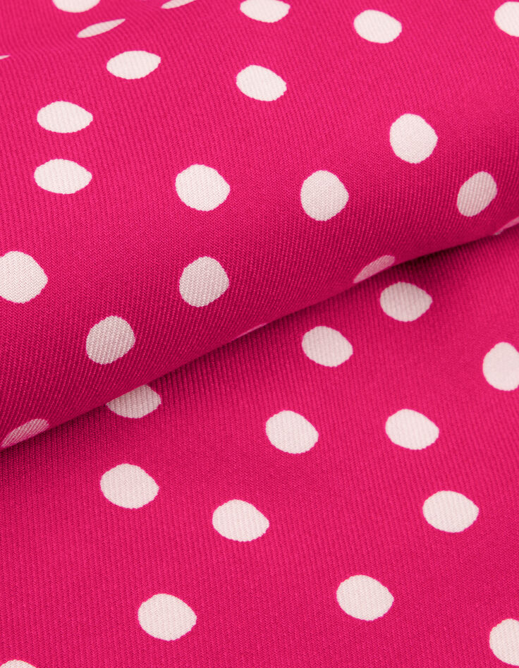 Women's pink polka dot midi skirt-8