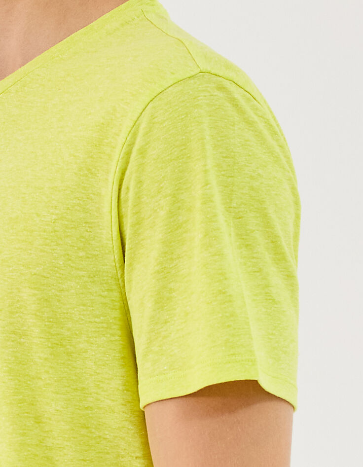 DRY FAST Herren-T-Shirt aus Leinen in Neongelb-4