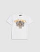 White Good Vibes Print T-shirt for Boys-1