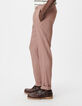 Pantalon de costume rose lin m&eacute;lang&eacute; Homme-5