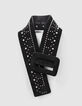Women’s black suede studded dress belt-4