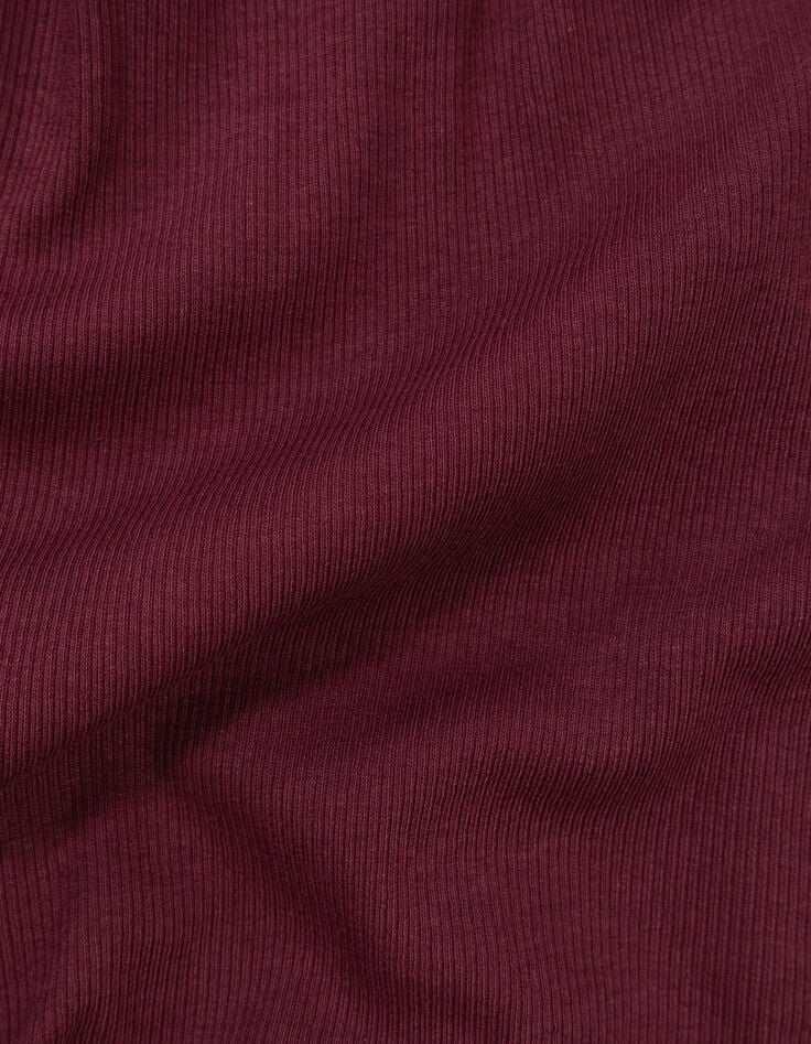 Langes bordeauxrotes Mädchen-T-Shirt-Kleid-9