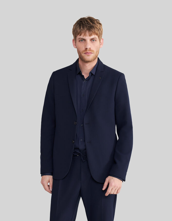 Men’s navy seersucker suit jacket-1