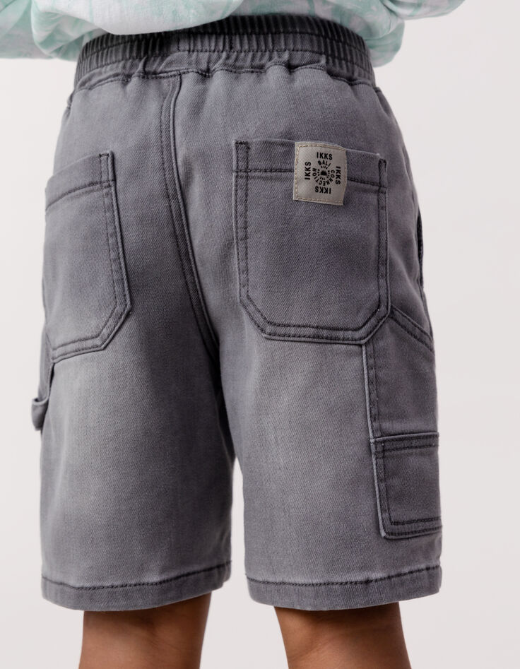 Graue Jungen-JOGGER-LOOSE-Bermudas, Waterless-2