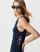 Women's navy side cut-out knit tube dress-4