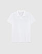 Polo blanc L'Essentiel coton bio flammé Homme-6