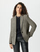 Women’s beige houndstooth suit jacket-2