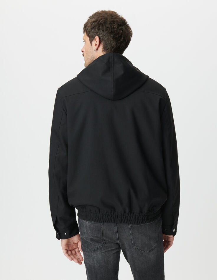Blouson noir parementure noire amovible Homme-3 Blouson noir parementure noire amovible Homme-3