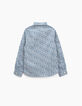 Boy’s ultramarine Liberty flower fabric shirt-4