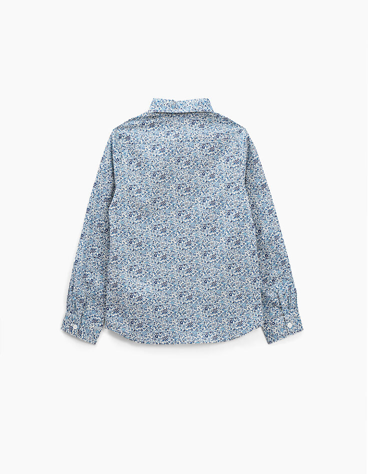 Boy’s ultramarine Liberty flower fabric shirt-4