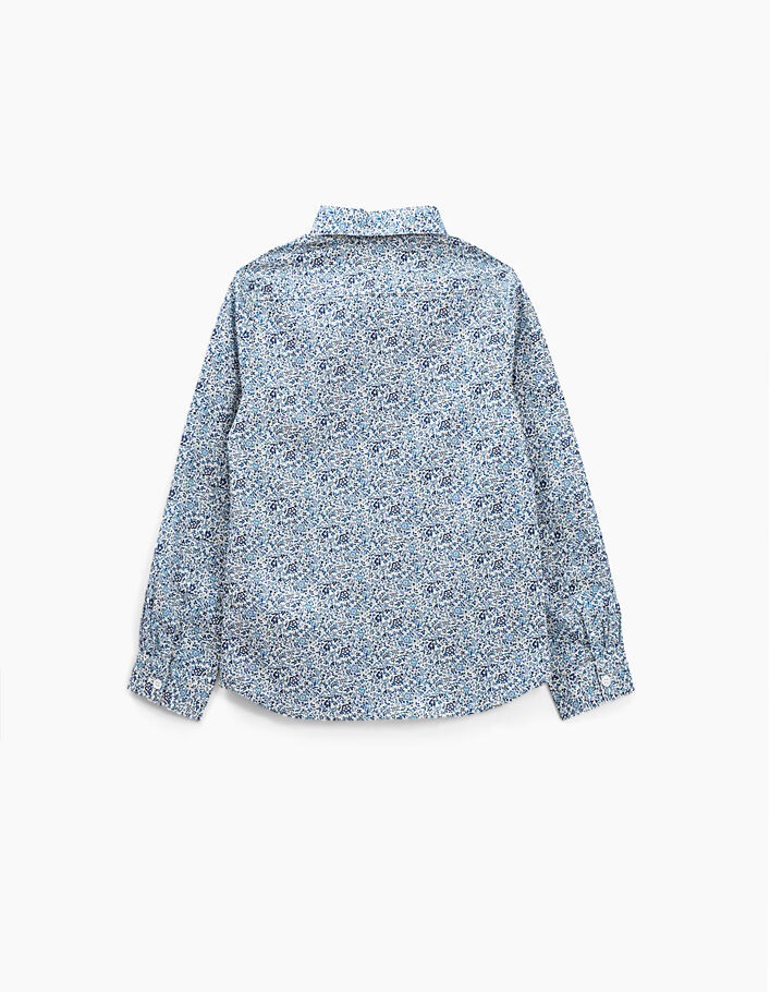 Boy’s ultramarine Liberty flower fabric shirt - IKKS