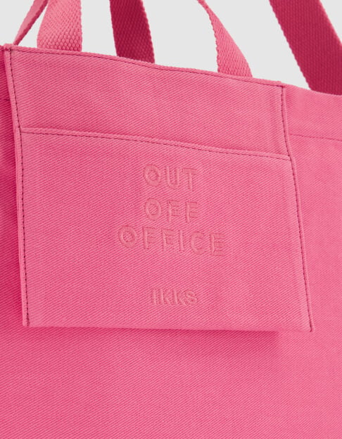 Roze canvas totebag met borduurwerk Dames - IKKS