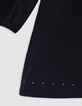 Girls' black studded jumpsuit-7