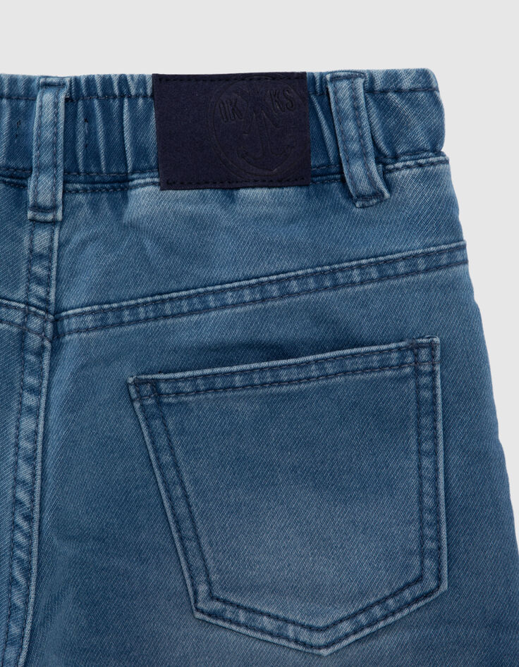 Boys’ comfy denim Bermuda shorts with elasticated waist-6