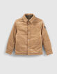 Chaqueta reversible caqui y camel terciopelo niño-7