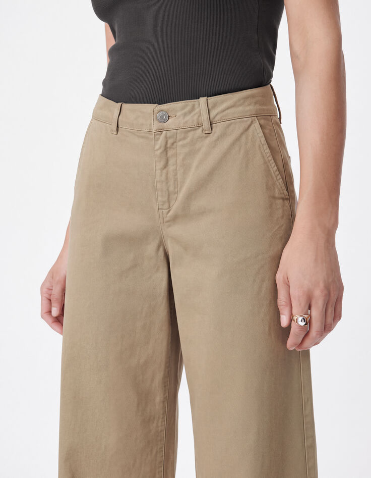 Chino large beige coton Femme-4