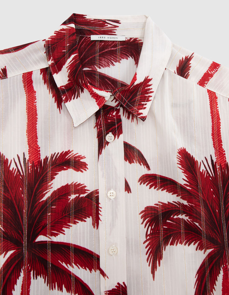 Camisa color crudo estampado palmeras mujer-5 Camisa color crudo estampado palmeras mujer-5
