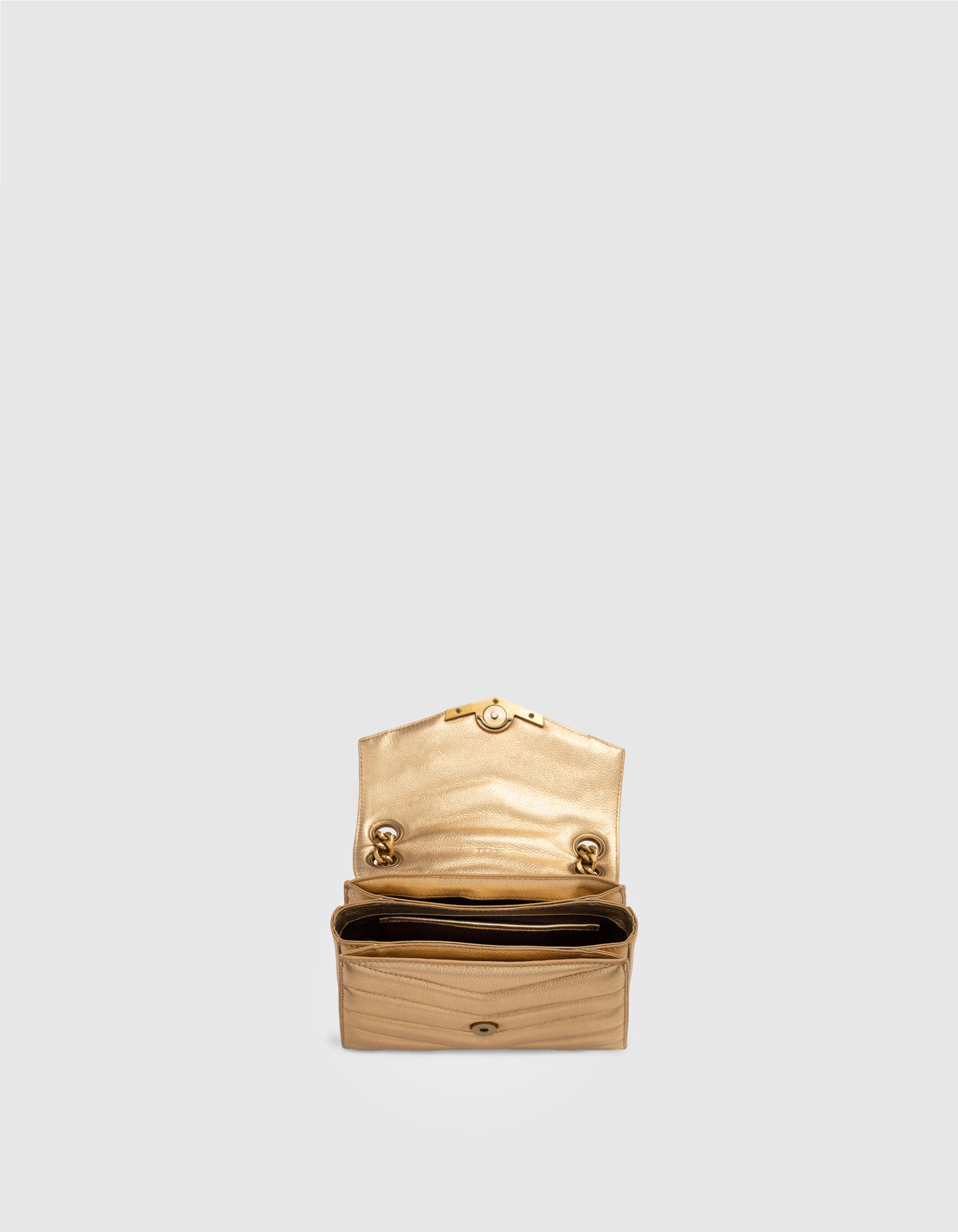 Bolso THE 1 glitter dorado cuero metalizado S mujer