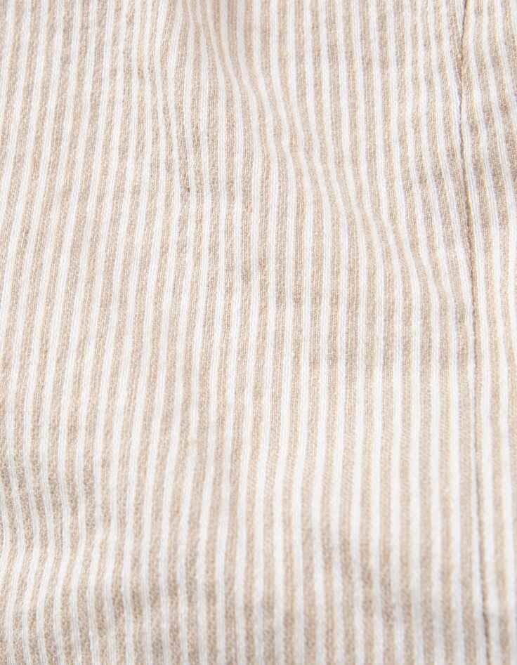 Gilet de costume cérémonie beige rayé garçon-6