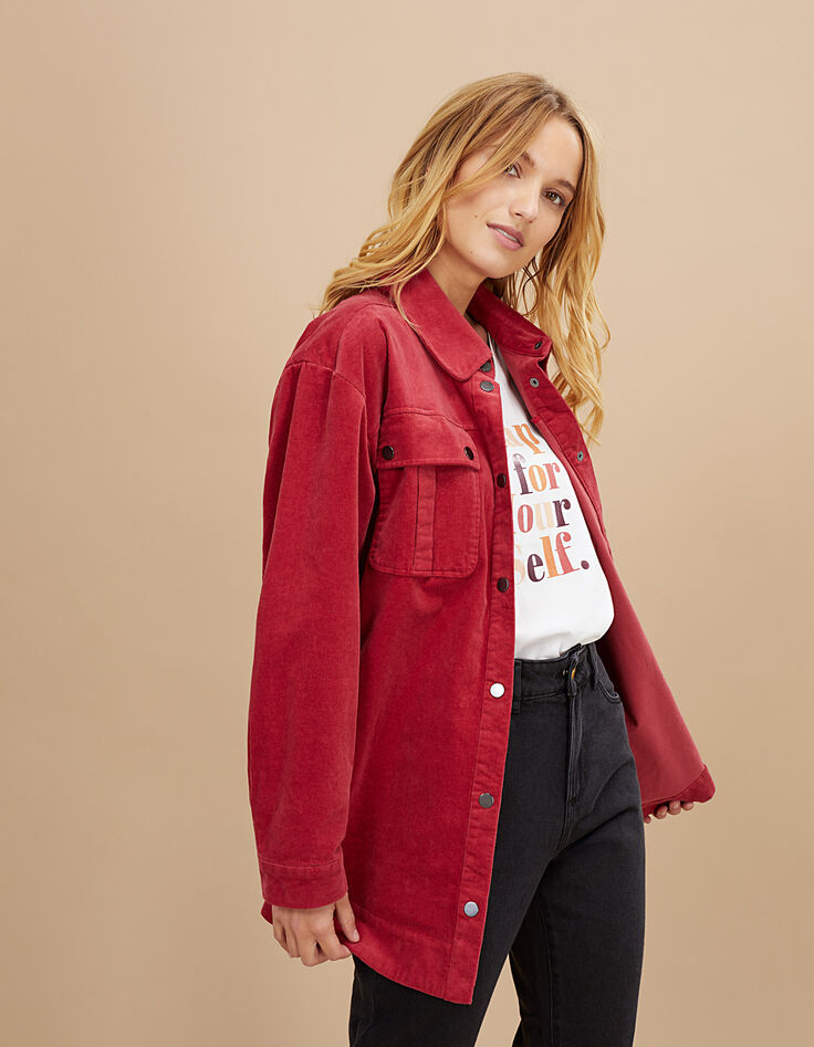 Sobrecamisa rosa palo de pana fina I.Code-1