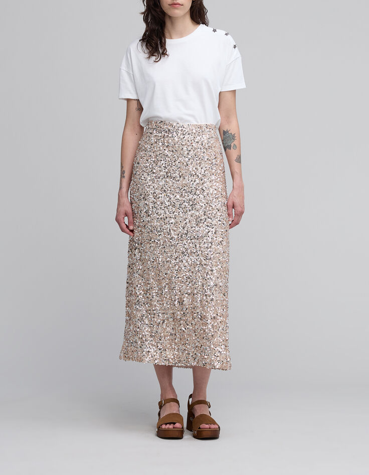 White women's t-shirt with jewel on the shoulder-1