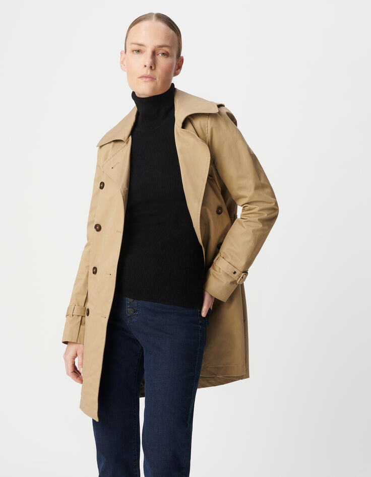 Women’s trench coat, removable hood and facing-3