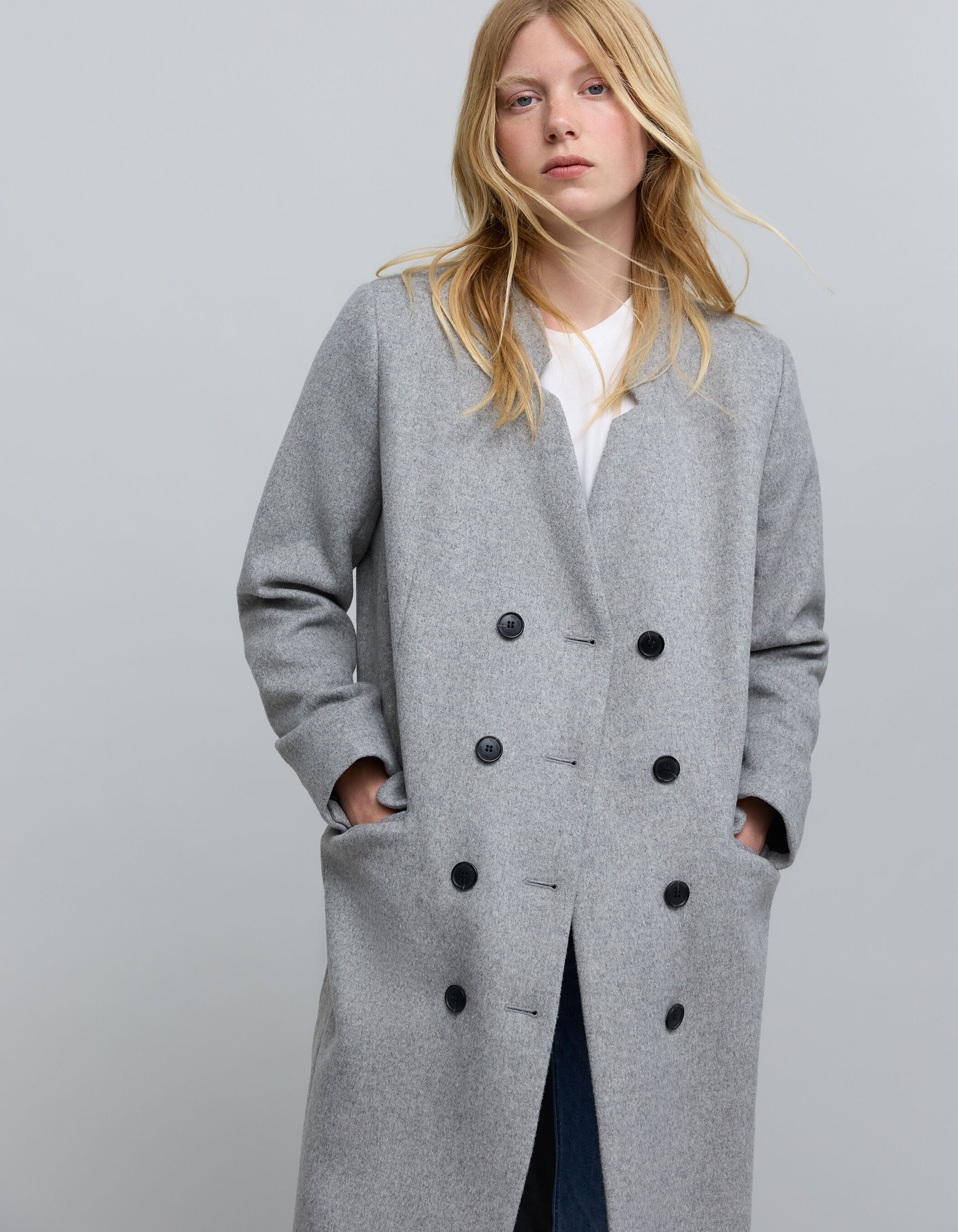 Manteau femme ikks gris outlet
