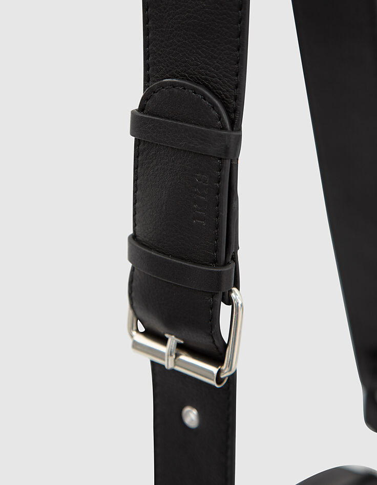 Sac The Driver Rock en mix cuir noir femme-4