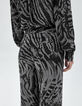 Pure Edition-Wijde grijze broek zebraprint Dames-5