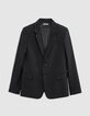 Schwarze UNTAILLIERTE Herrenanzugjacke Milano-Strick-10