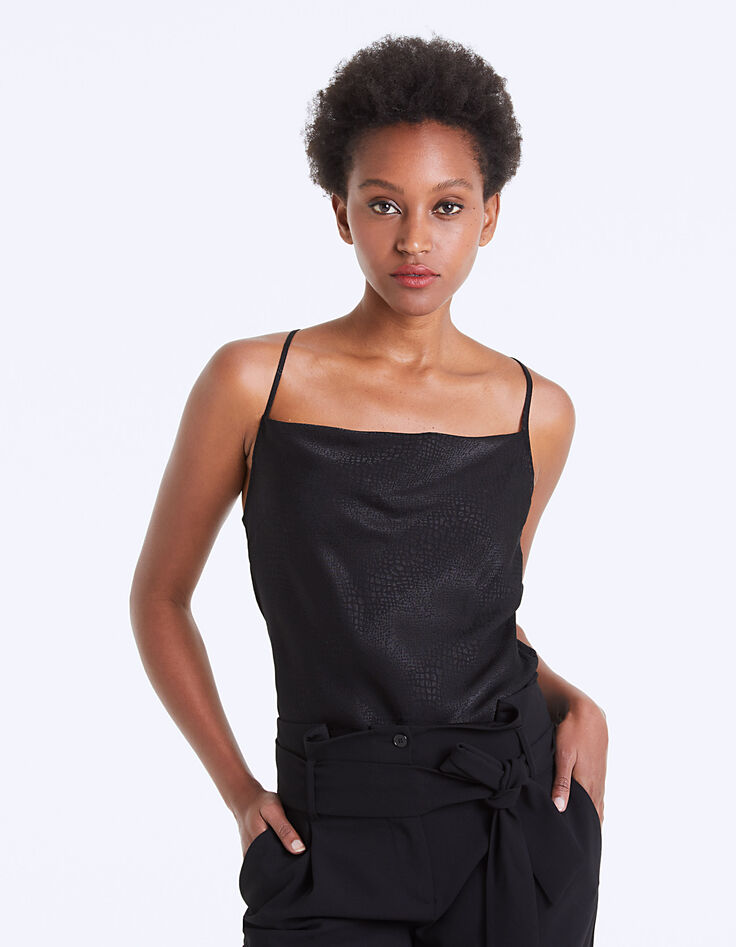 Caraco en jacquard python dentelle dos femme-2 Caraco en jacquard python dentelle dos femme-2