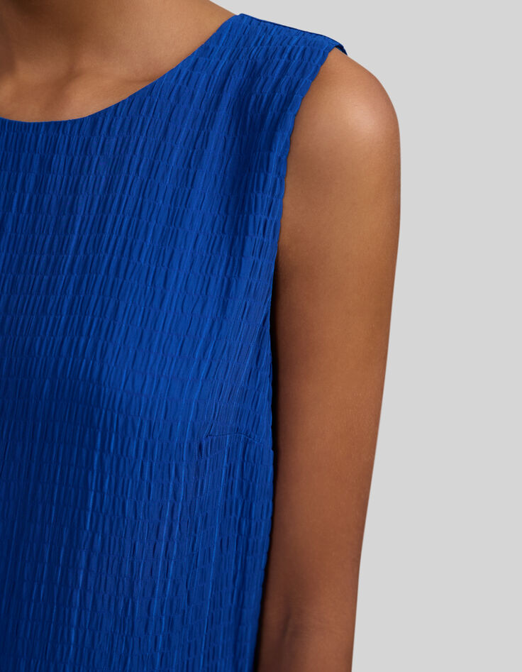 Women’s cobalt recycled waffle fabric long dress-4