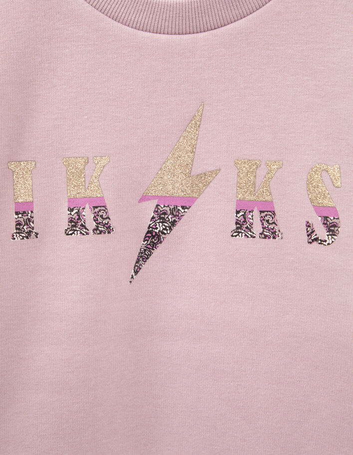 Girls’ violet paisley print slogan sweatshirt-6