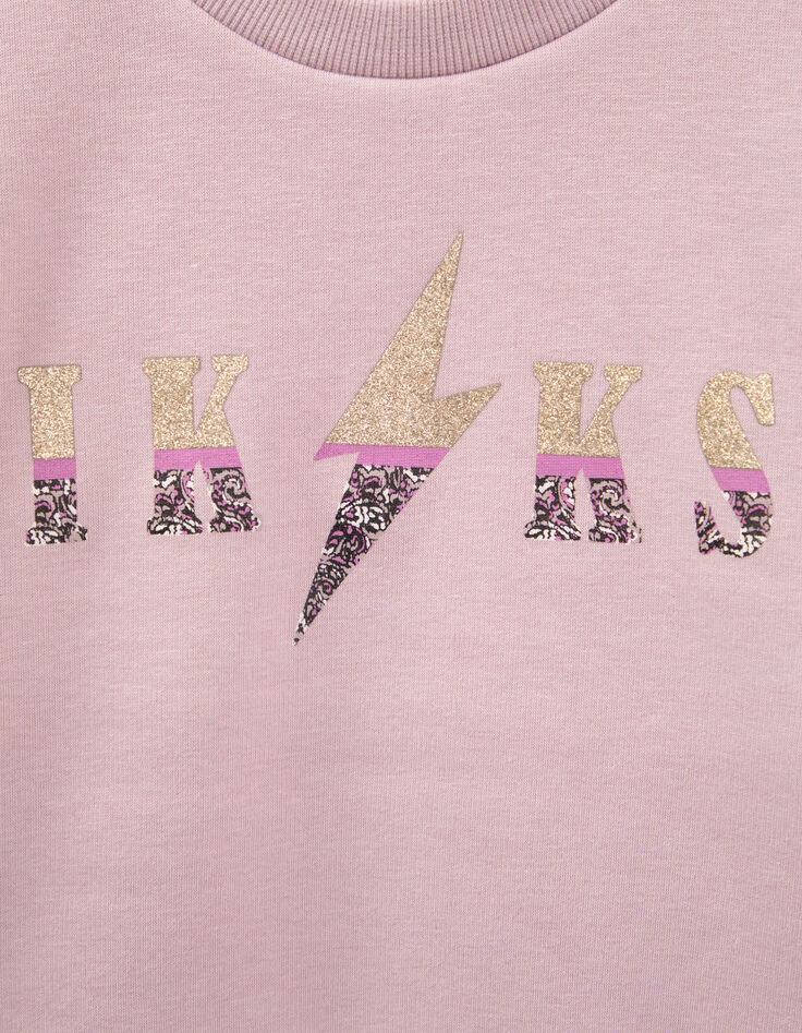 Girls’ violet paisley print slogan sweatshirt-4