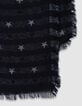 Zwarte jacquard sjaal met zilveren sterren Dames-3